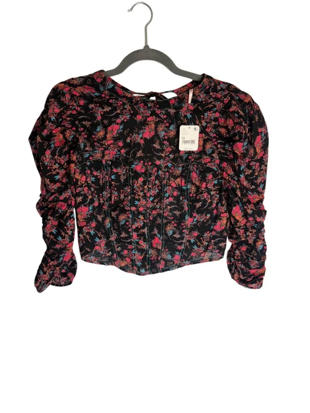 NWT Free People Monica Floral Cropped Top-sz Medium